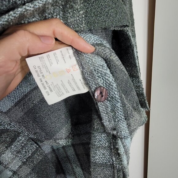 TanJay Women's Green Casual Plaid Flannel Collared Long Sleeve Button Shirt 12 - Picture 11 of 15